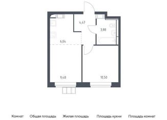 Однокомнатная квартира на продажу, 34.4 м2, поселение Рязановское, ЖК Алхимово