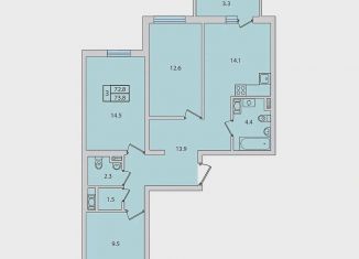 Продам 3-комнатную квартиру, 73.8 м2, Ленинградская область