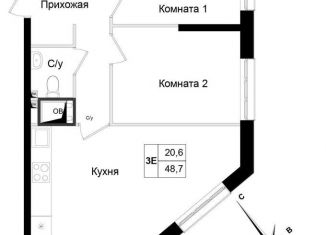 Продается 2-ком. квартира, 48.7 м2, Московская область, улица имени К.И. Вороницына, 18к1