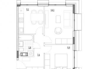 Продам двухкомнатную квартиру, 44.5 м2, Зеленоград