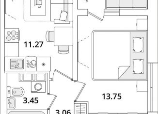Продам однокомнатную квартиру, 33.2 м2, Санкт-Петербург, муниципальный округ Финляндский