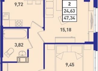 Продажа 2-комнатной квартиры, 49.9 м2, Мурино, улица Шоссе в Лаврики, 64к4, ЖК Ромашки