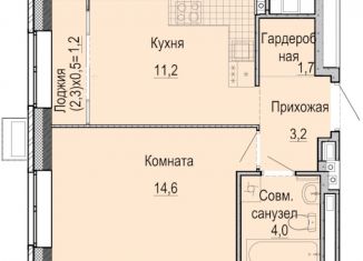 1-комнатная квартира на продажу, 34.7 м2, Ижевск