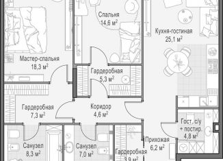 Продается 2-ком. квартира, 88.8 м2, Москва, метро Беговая
