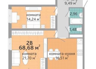 Продаю двухкомнатную квартиру, 68.1 м2, Екатеринбург, улица Краснолесья, 108/1, метро Чкаловская