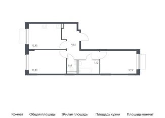 Продается 2-комнатная квартира, 53.4 м2, Москва, жилой комплекс Квартал Домашний, 1, метро Братиславская