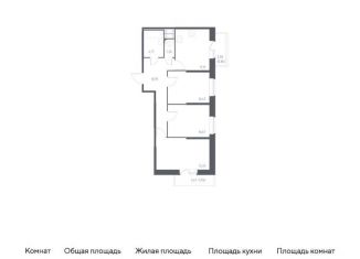 3-комнатная квартира на продажу, 64 м2, Санкт-Петербург, жилой комплекс Живи в Рыбацком, к76.1, метро Рыбацкое