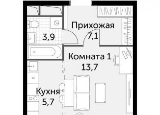 Продается квартира студия, 30.4 м2, посёлок Развилка, ЖК Римский