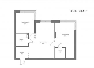 Продам 2-ком. квартиру, 72.4 м2, Пензенская область