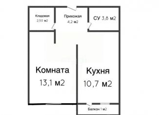 Продается 1-комнатная квартира, 35.8 м2, Краснодар, микрорайон Молодёжный, Дубравная улица, 1