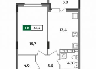 Продам 1-комнатную квартиру, 45.4 м2, Ковров, улица Зои Космодемьянской, 28/1