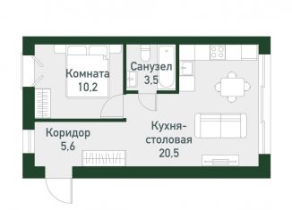 Продается однокомнатная квартира, 40.2 м2, Челябинская область, Кременкульская улица, 36