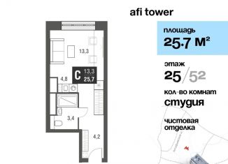 Продам квартиру студию, 25.7 м2, Москва, проезд Серебрякова, 11-13к1, район Свиблово