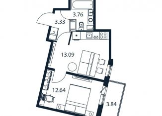 Продается 1-комнатная квартира, 34 м2, Мурино