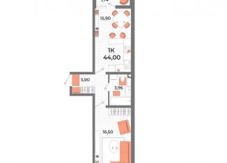 Продается 1-комнатная квартира, 44 м2, Евпатория