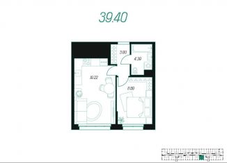 Продам однокомнатную квартиру, 39.4 м2, Тульская область