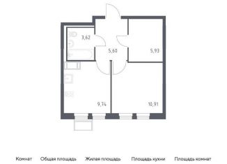 Продаю однокомнатную квартиру, 35.8 м2, Московская область, жилой комплекс Горки Парк, к4.1