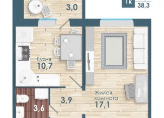 Продам однокомнатную квартиру, 35.3 м2, Новосибирск, Ленинский район, Спортивная улица, с45
