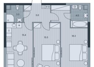 3-ком. квартира на продажу, 61.2 м2, Москва, ЖК Эвер