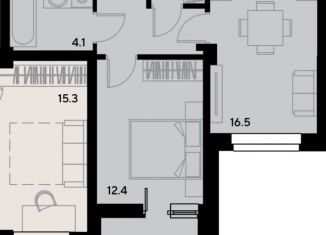 Продается 1-ком. квартира, 46.7 м2, Пенза, Ленинский район, жилой комплекс Квартал 55, кА3