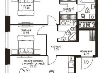 Продажа 2-ком. квартиры, 72.8 м2, Москва, метро Проспект Вернадского, Мичуринский проспект, вл45