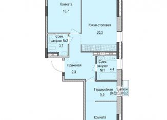 Продается 2-комнатная квартира, 68 м2, Казань, Приволжский район