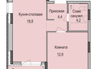 Продам 1-комнатную квартиру, 40.3 м2, Казань