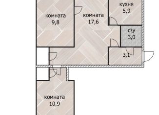 Продается трехкомнатная квартира, 95.1 м2, Уфа, Тальковая улица, 37, ЖК Сосны