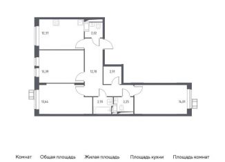 Продается трехкомнатная квартира, 76 м2, деревня Путилково, Вольная улица, 1