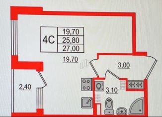 Квартира на продажу студия, 27 м2, посёлок Шушары, Колпинское шоссе, 129