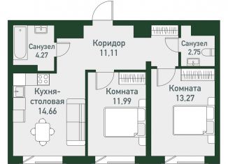 Продается 2-комнатная квартира, 58.1 м2, Челябинская область