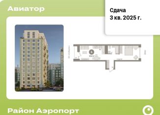 Продам однокомнатную квартиру, 45.6 м2, Новосибирск, ЖК Авиатор, улица Аэропорт, 88