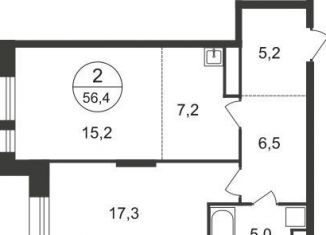 Продается 2-комнатная квартира, 56.4 м2, Московский, ЖК Первый Московский, 11-я фаза, к4