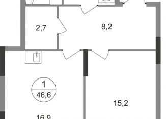 Продаю 1-ком. квартиру, 46.6 м2, Московский