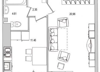 Продам 1-комнатную квартиру, 43 м2, Санкт-Петербург, улица Руднева, 18, метро Озерки