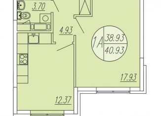 Продам 1-комнатную квартиру, 40.9 м2, Московская область