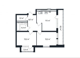 Продаю 2-ком. квартиру, 64.5 м2, посёлок Доброград, улица Долголетия, 2к1