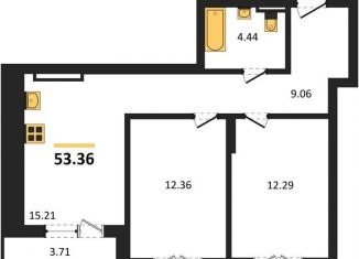 Продаю 2-комнатную квартиру, 53.4 м2, Новосибирск