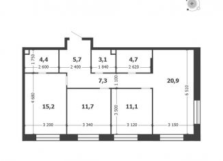 Продам трехкомнатную квартиру, 84.1 м2, Москва, 3-я очередь, к6, станция ЗИЛ