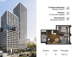 Продажа 2-ком. квартиры, 51.4 м2, Уфа, жилой комплекс Урбаника, лит2