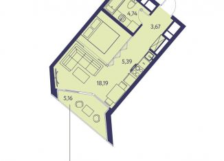 Продается 1-комнатная квартира, 37.2 м2, Крым