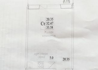 Продаю квартиру студию, 33.6 м2, Новосибирск, улица В. Высоцкого, 140/2, метро Речной вокзал