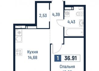 Продажа 1-комнатной квартиры, 36.9 м2, Мурино