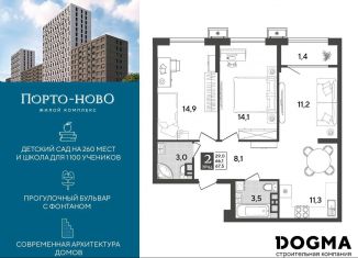 2-ком. квартира на продажу, 67.5 м2, Краснодарский край