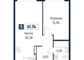 Продам 1-ком. квартиру, 41.7 м2, Ленинградская область