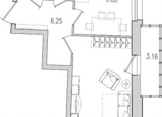 Продается 1-комнатная квартира, 42.2 м2, Санкт-Петербург, улица Кустодиева, 5к1, метро Парнас