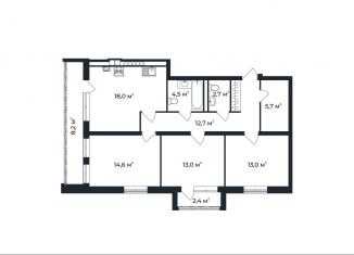 Продажа трехкомнатной квартиры, 89 м2, посёлок Доброград, улица Долголетия, 2к3