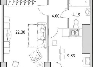 Продам однокомнатную квартиру, 43.6 м2, Санкт-Петербург, улица Кустодиева, 7к1, метро Парнас