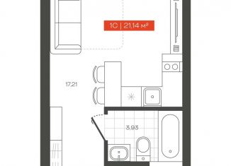 1-ком. квартира на продажу, 21.1 м2, Новосибирск, метро Студенческая, Большевистская улица, 14