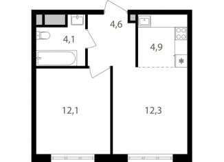 2-комнатная квартира на продажу, 38 м2, Москва, Михалковская улица, 48, ЖК Михалковский